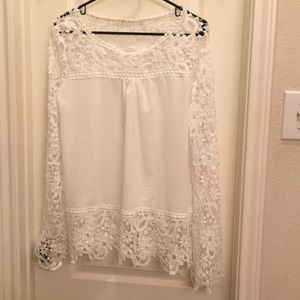 White lace sleeve top